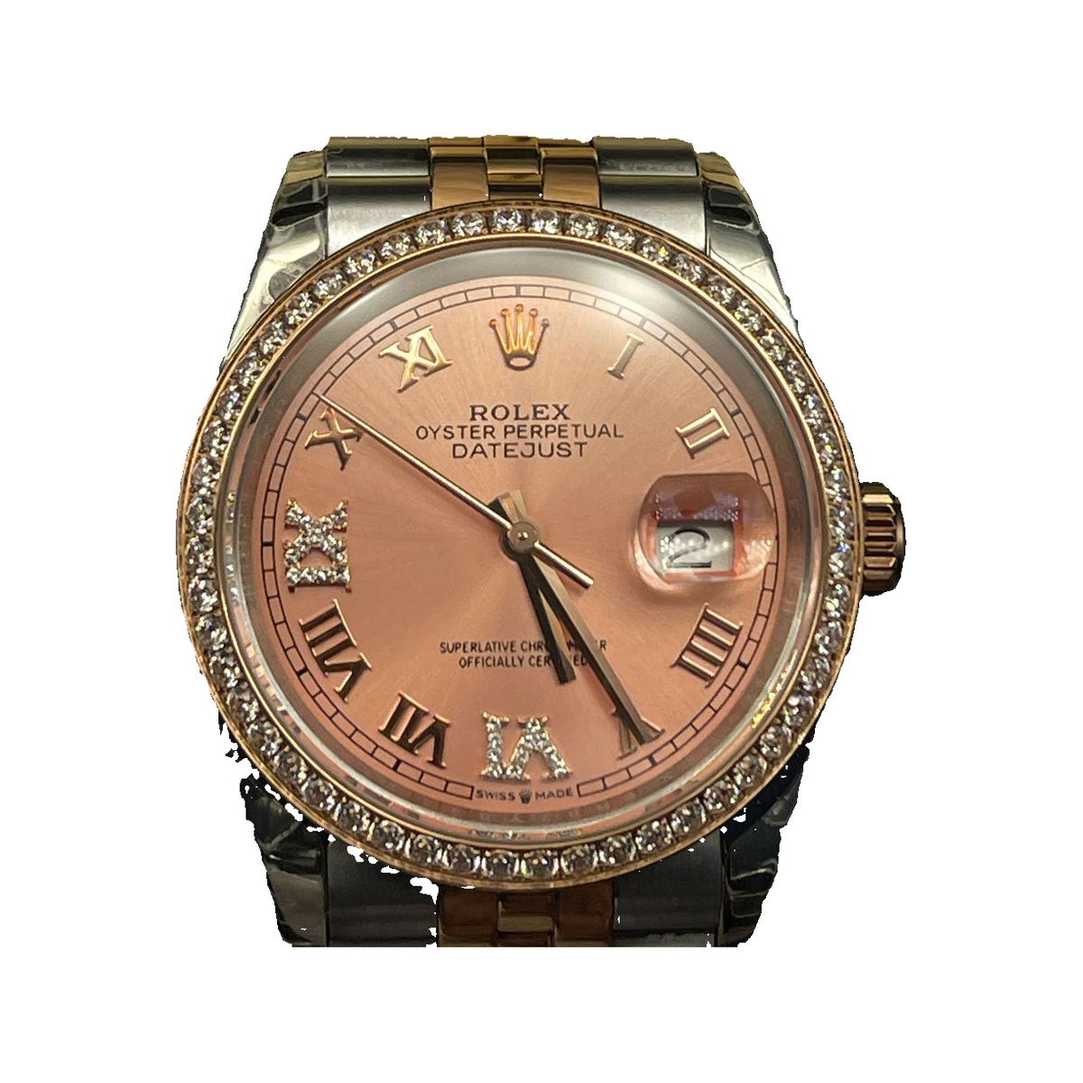 Replica watch — Rolex design reference — original photographed front view, white square, record 10952