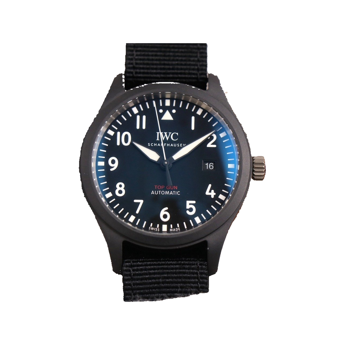 Replica watch — IWC Schaffhausen design reference — original photographed front view, white square, record 1445