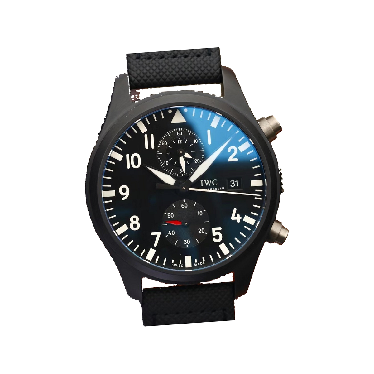 Replica watch — IWC Schaffhausen design reference — original photographed front view, white square, record 1621