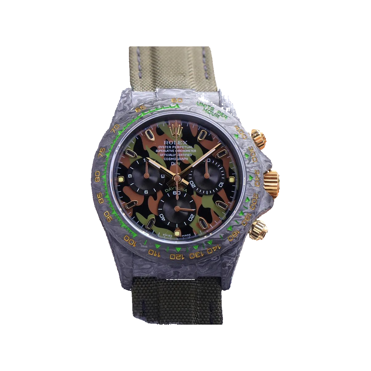 Replica watch — Rolex design reference — original photographed front view, white square, record 411