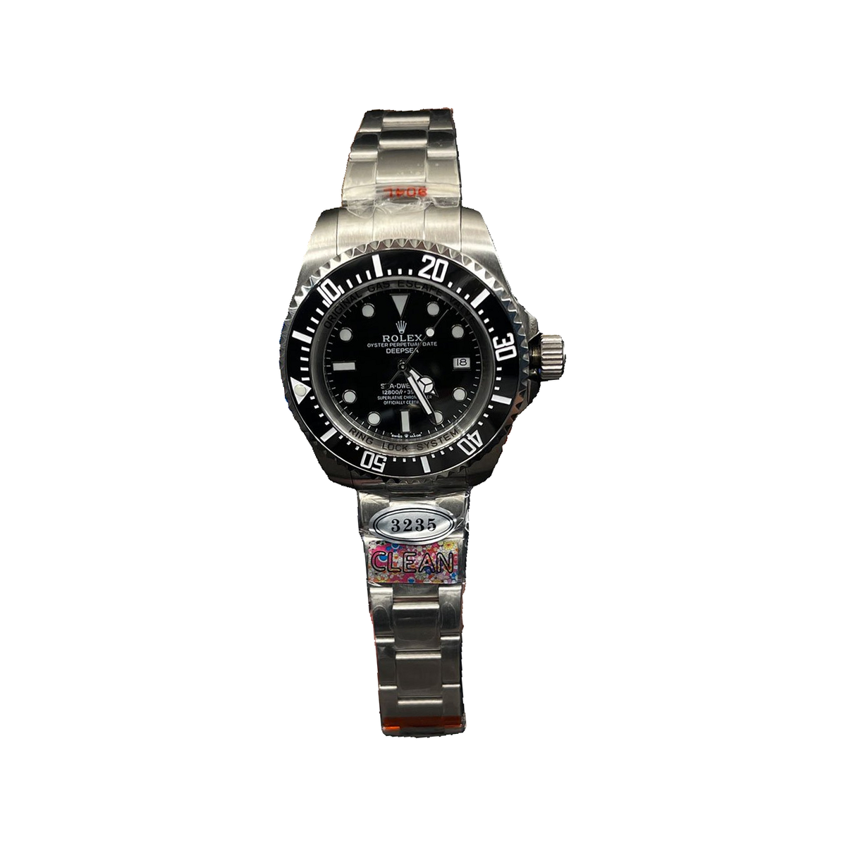 Replica watch — Rolex design reference — original photographed front view, white square, record 5056