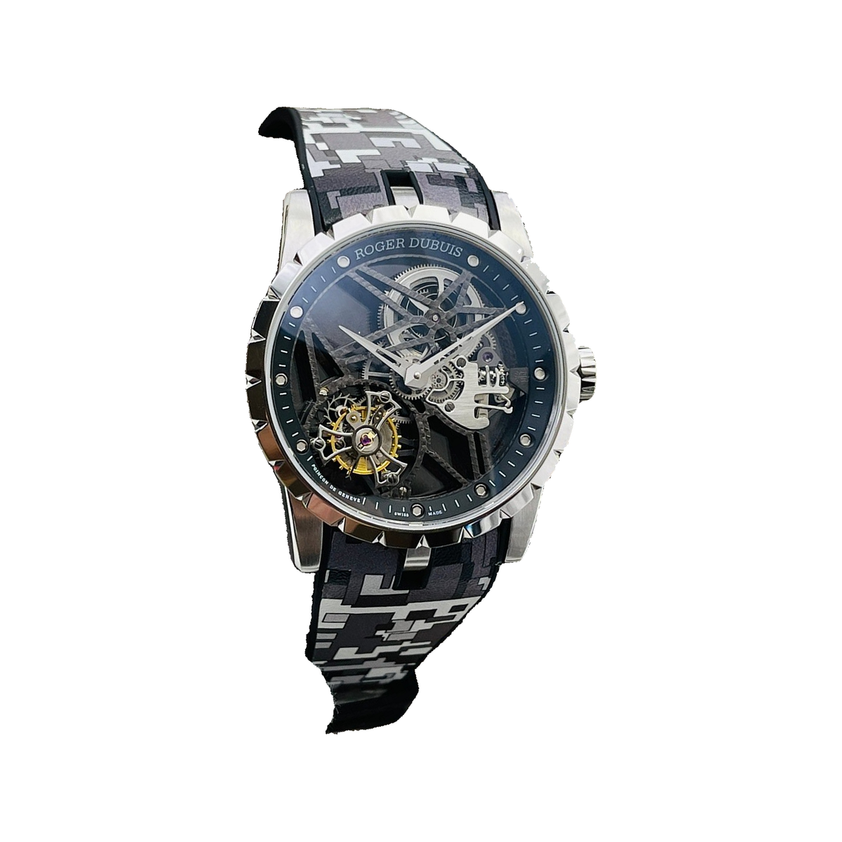 Replica watch — Roger Dubuis design reference — original photographed front view, white square, record 5123