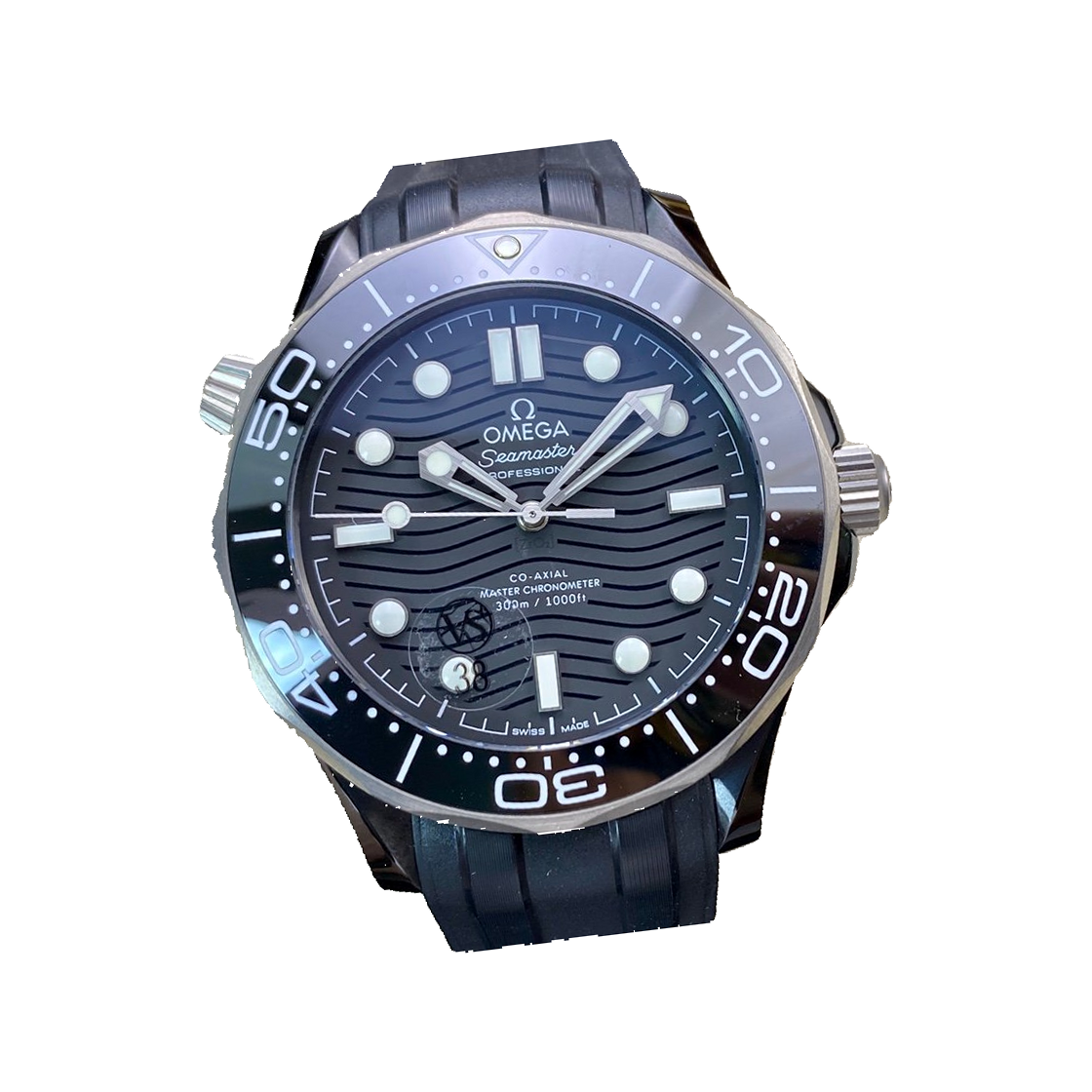 Replica watch — Omega design reference — original photographed front view, white square, record 5379
