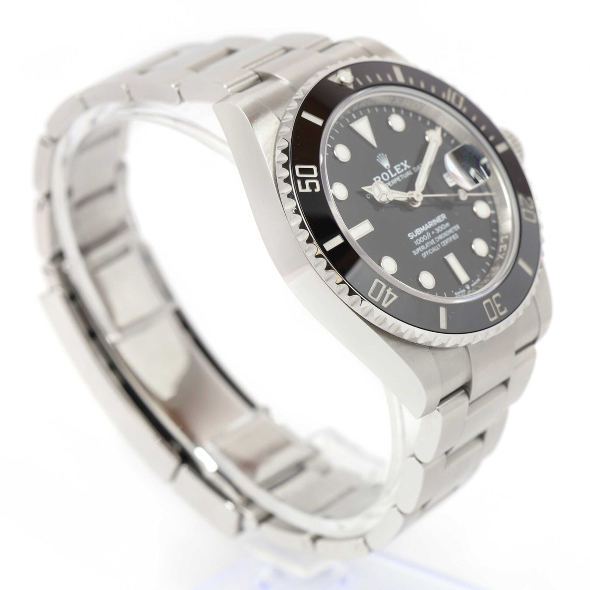 Rolex Submariner Date reference 126610LN-0001 black dial black bezel – opposite-side three-quarter reference image