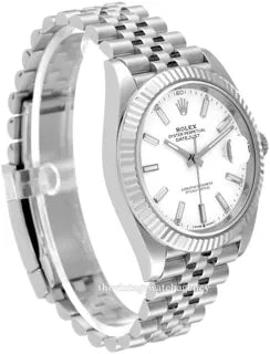 Rolex Datejust 41 reference 126334-0010 white dial – opposite-side three-quarter reference image