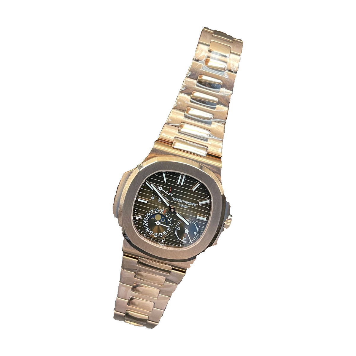 Replica Patek Philippe watch; unverified internal design reference; gallery 02 of 04; white centered square; original dial and photographed pixels preserved