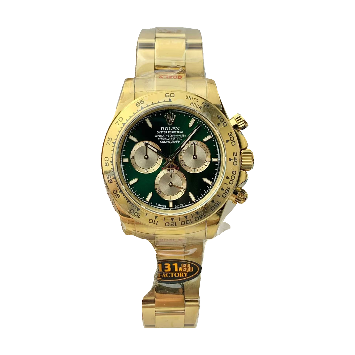 Replica Rolex watch; unverified 126508-0008 design reference; gallery 02 of 05; centered white square original-pixel reference, actual protective-film and source glove occlusion preserved without redraw