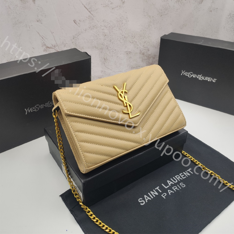 Chevron Quilted Chain Shoulder Bag in Beige / Gold-tone Hardware, supplier source view, full product reference view