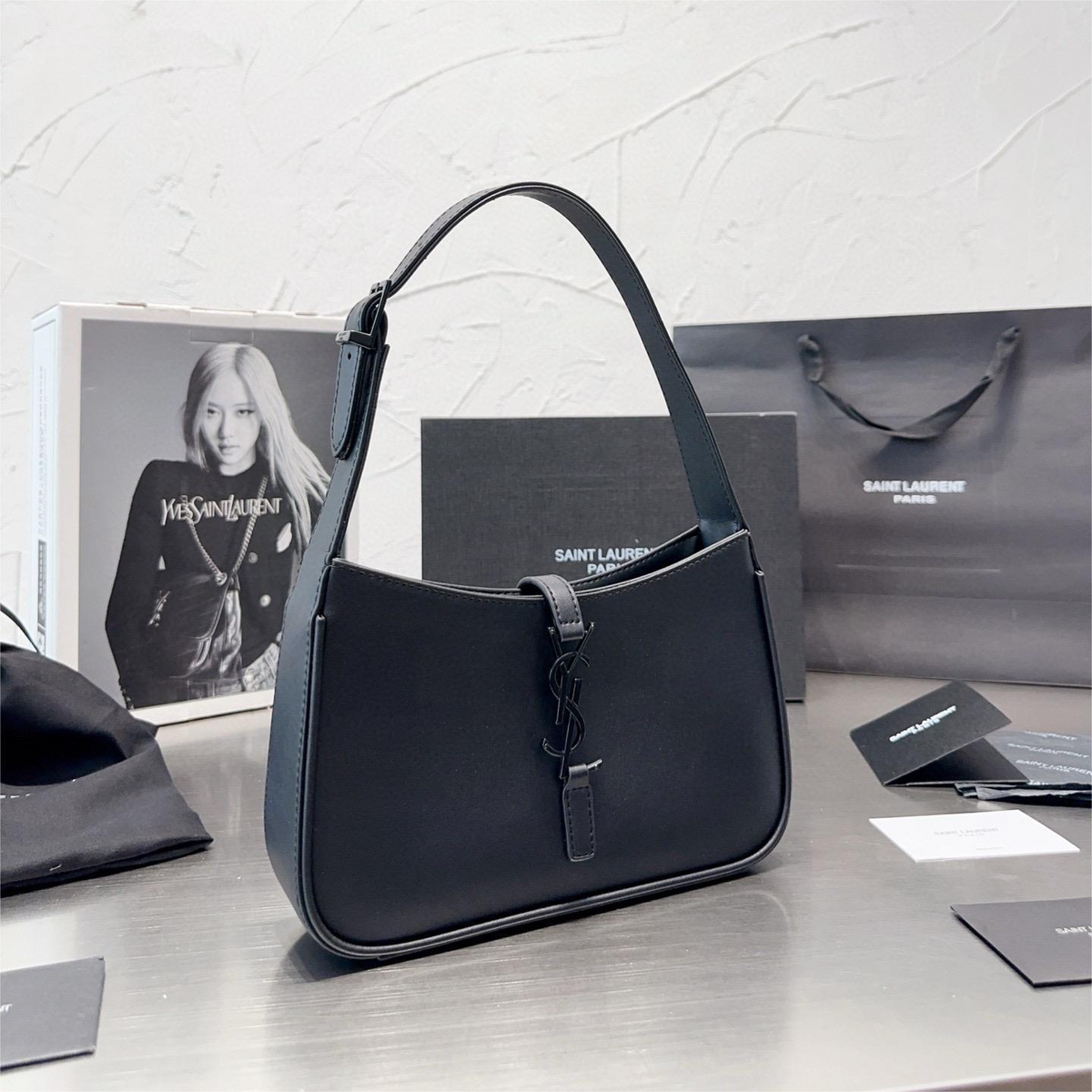 Monogram Single Strap Shoulder Bag in Black, supplier source view