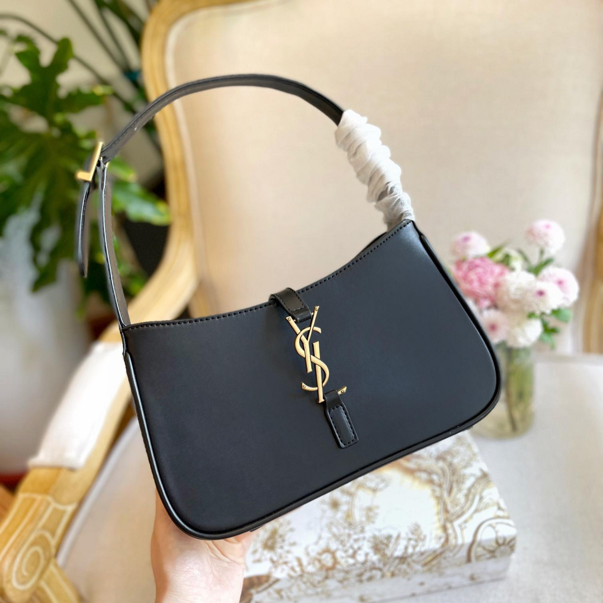 Monogram Single Strap Shoulder Bag in Black, supplier source view