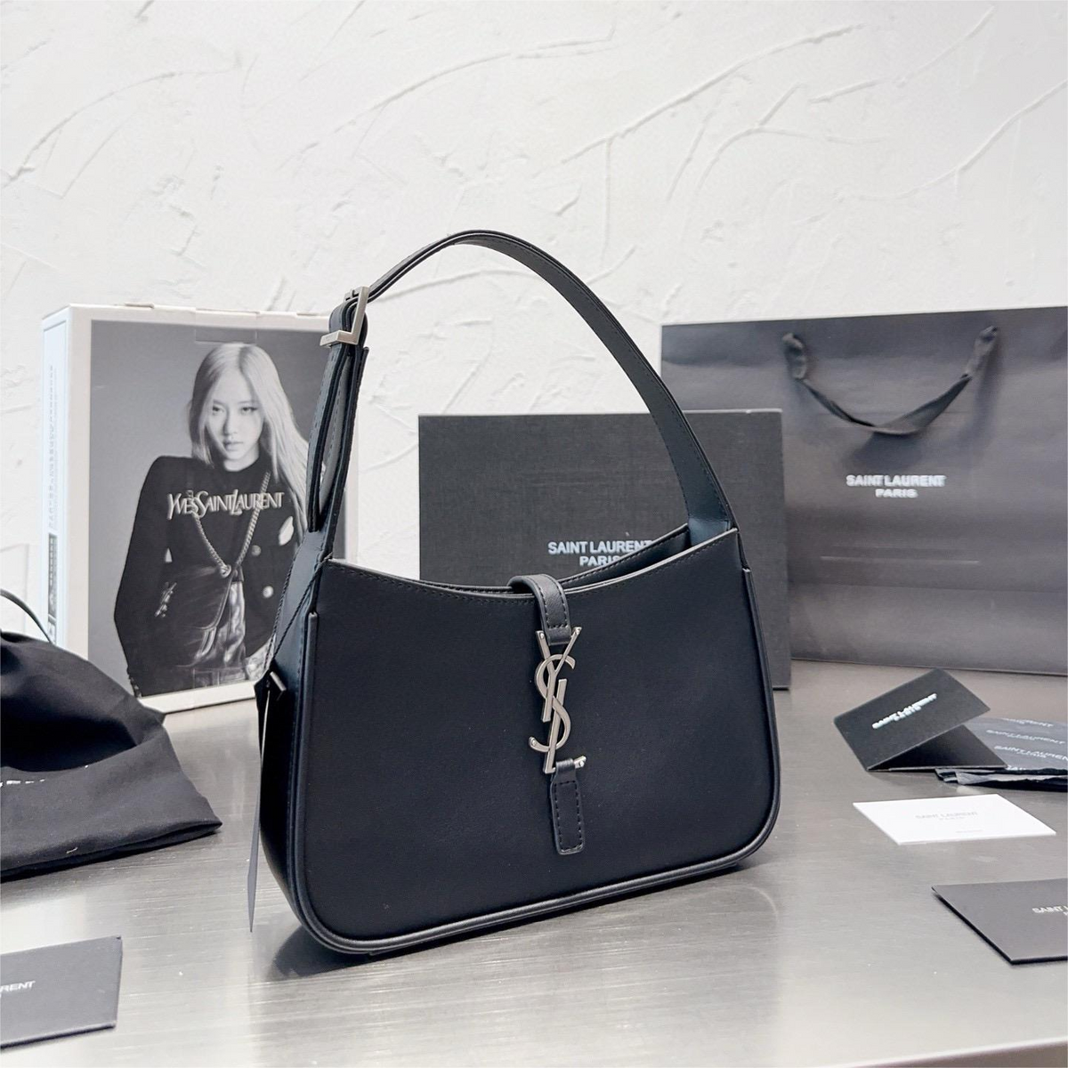 Monogram Single Strap Shoulder Bag in Black, supplier source view