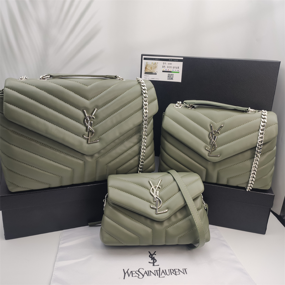 Chevron Quilted Monogram Flap Bag in Muted Sage Green, supplier source view