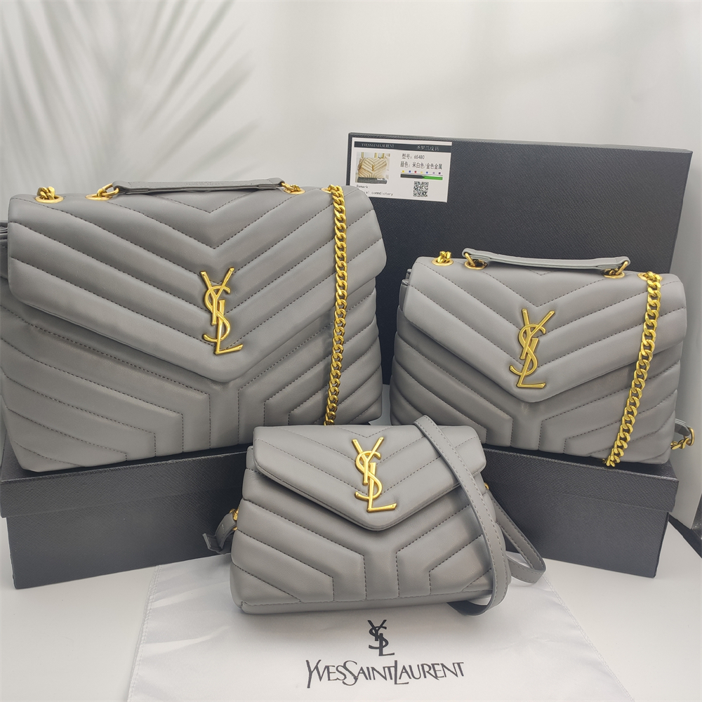 Chevron Quilted Monogram Flap Bag in Gray, supplier source view