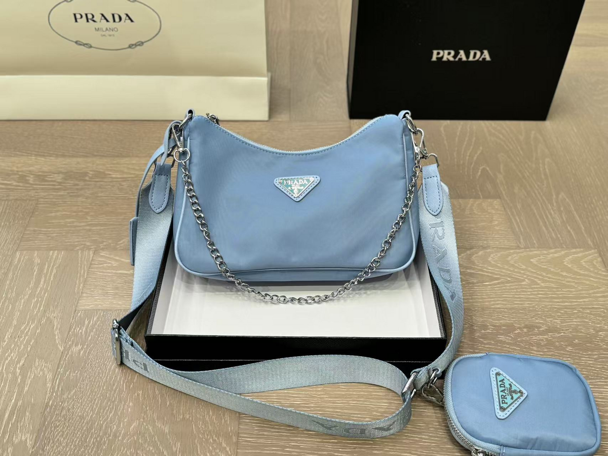 Chain Shoulder Bag in Light Blue, supplier source view