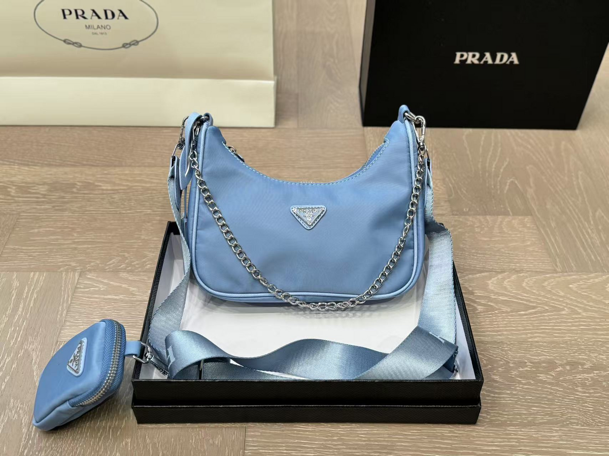 Chain Shoulder Bag in Light Blue, supplier source view
