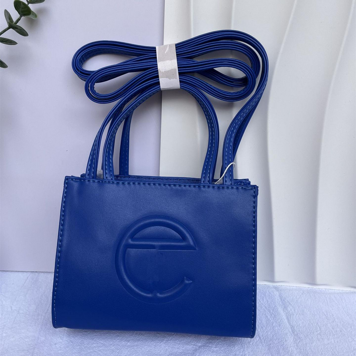 Embossed Logo Tote with Double Handles in Royal Blue, supplier source view, full product reference view