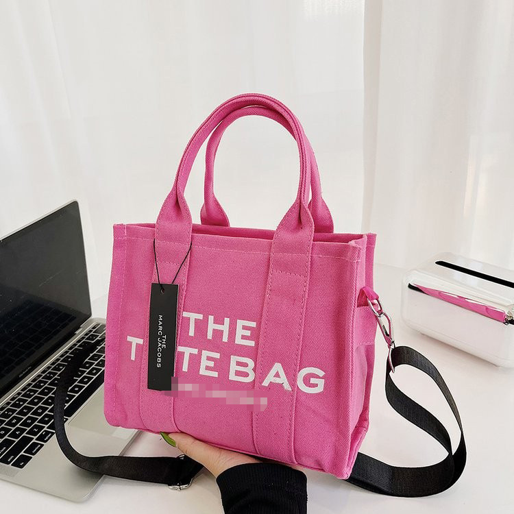 Logo Top Handle Tote with Shoulder Strap in Bright Pink, supplier source view