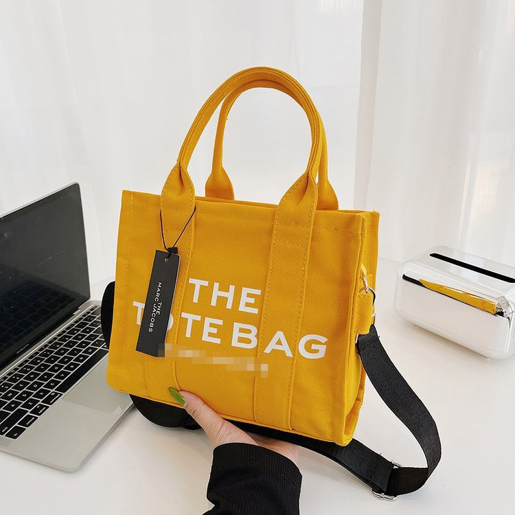 Logo Top Handle Tote with Shoulder Strap in Mustard Yellow, supplier source view