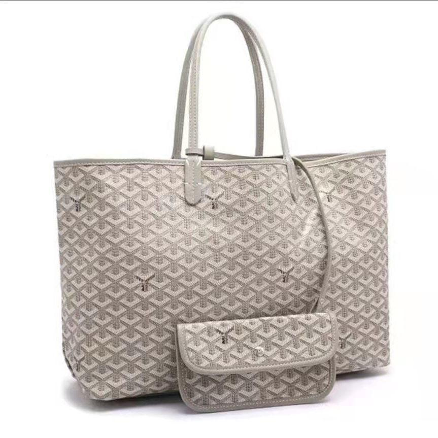 Chevron Print Shoulder Tote in Taupe Beige, supplier source view, full product reference view