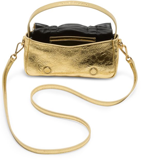 Acne Studios Micro metallic multi-pocketed bag in Gold — view 3