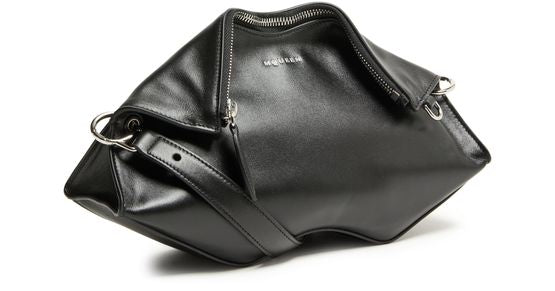 Alexander McQueen Manta clutch bag in Black/Silver — view 2
