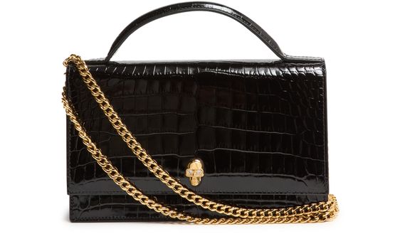 Alexander McQueen Medium Skull handbag in Black / Gold — view 1
