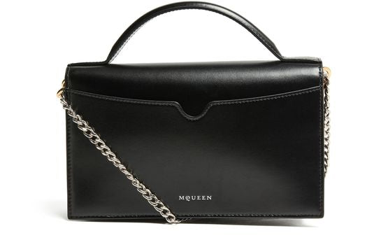 Alexander McQueen Medium Skull handbag in Black/Silver — view 3
