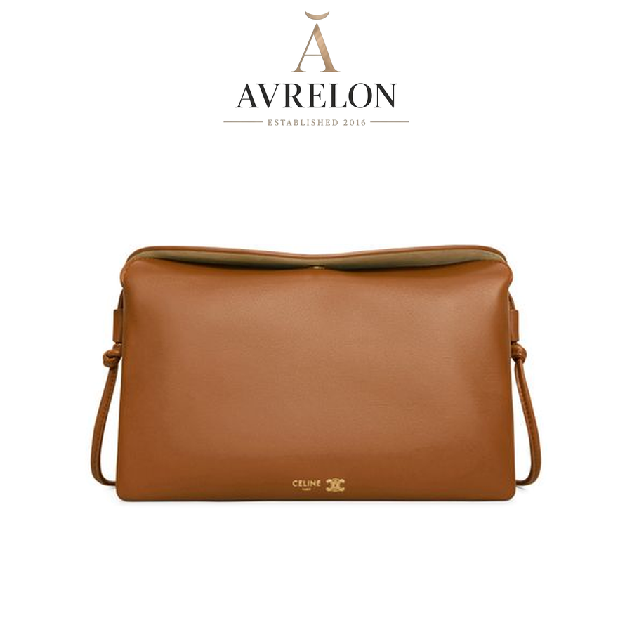 Celine Trio flap in smooth lambskin — Soft Tan — AVRELON product image
