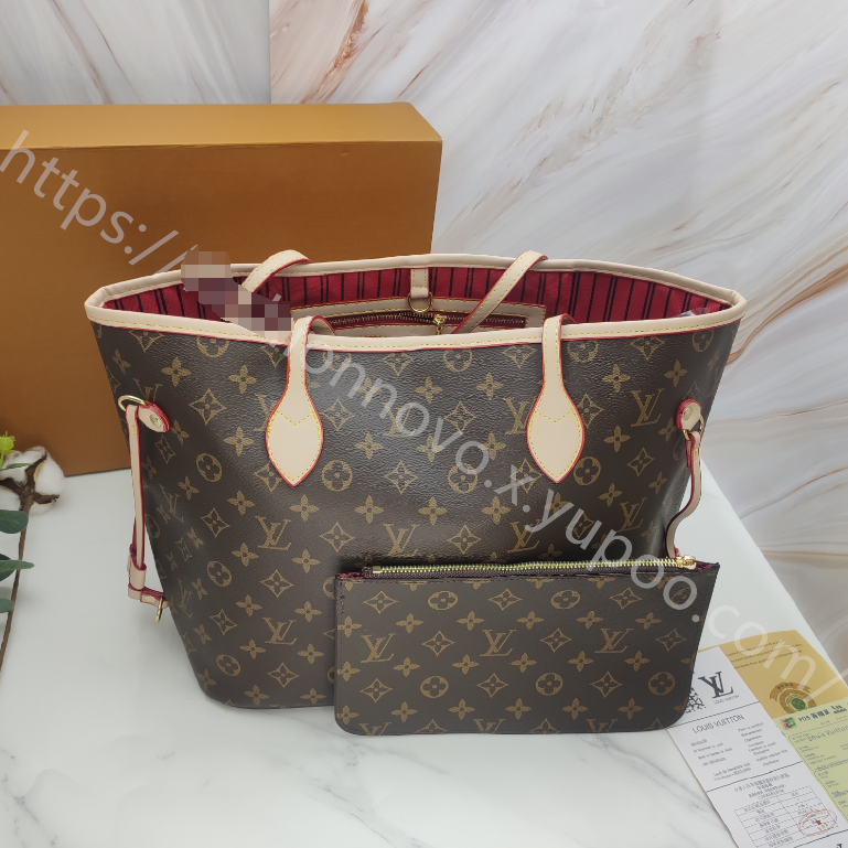 Louis Vuitton Monogram Tote – Brown / Pale Tan Trim / Red Lining, original supplier catalogue view