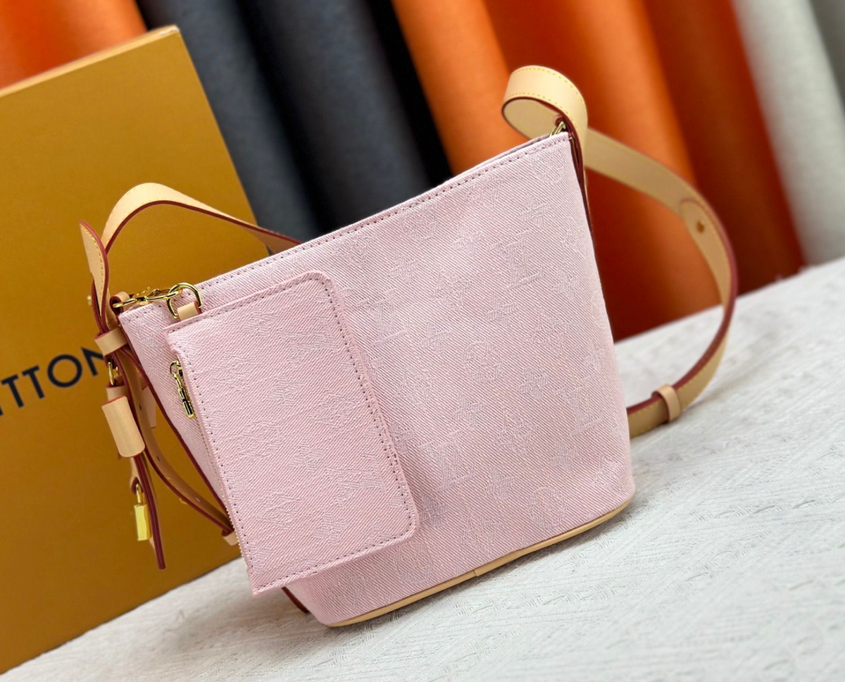 Louis Vuitton Zip Shoulder Bag with Front Pocket – Pink / Tan, original supplier catalogue view