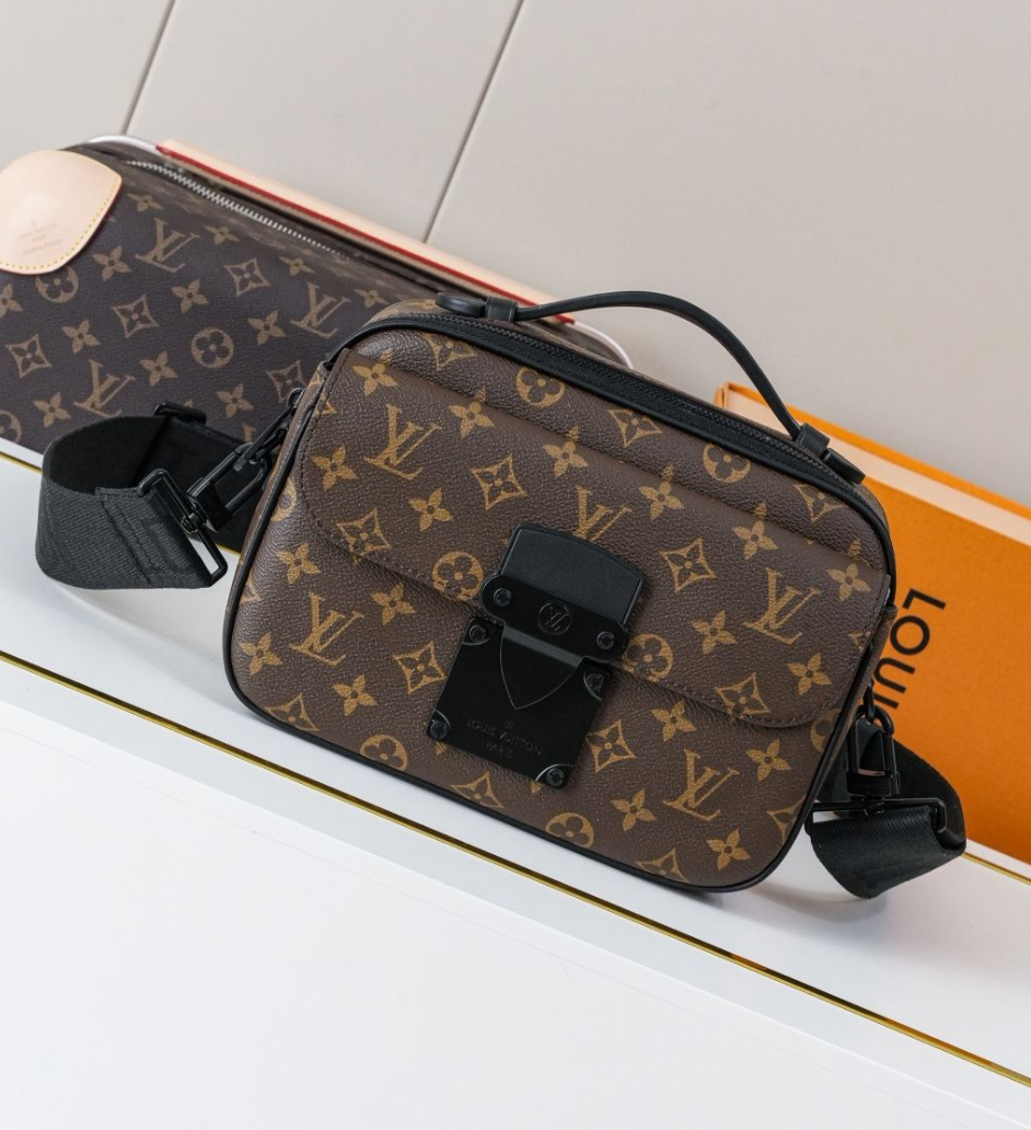 Louis Vuitton Monogram Top Handle Messenger Bag – Brown / Black Trim, original supplier catalogue view