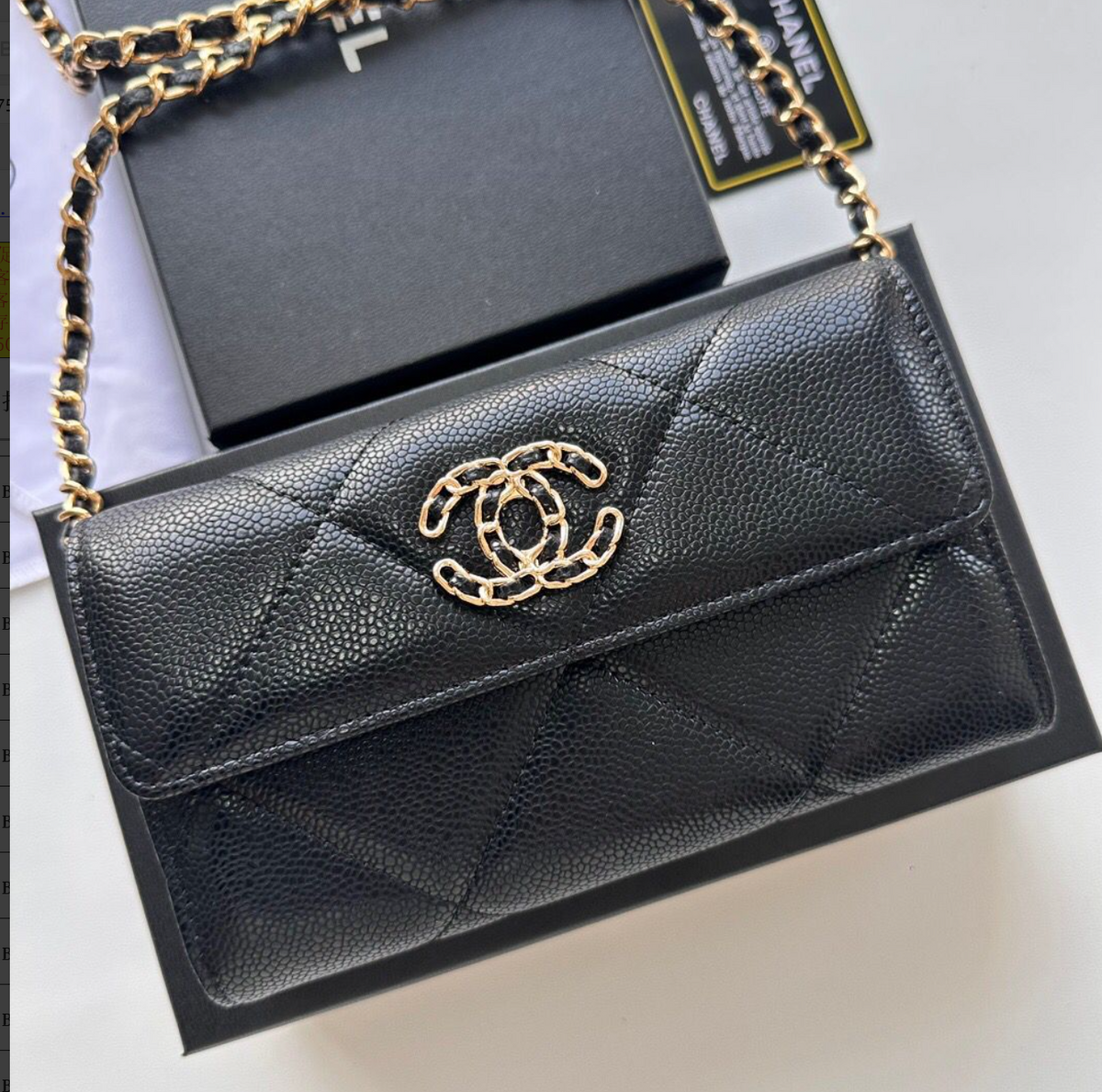 Chanel Quilted Flap Chain Shoulder Bag – Black, original supplier catalogue view