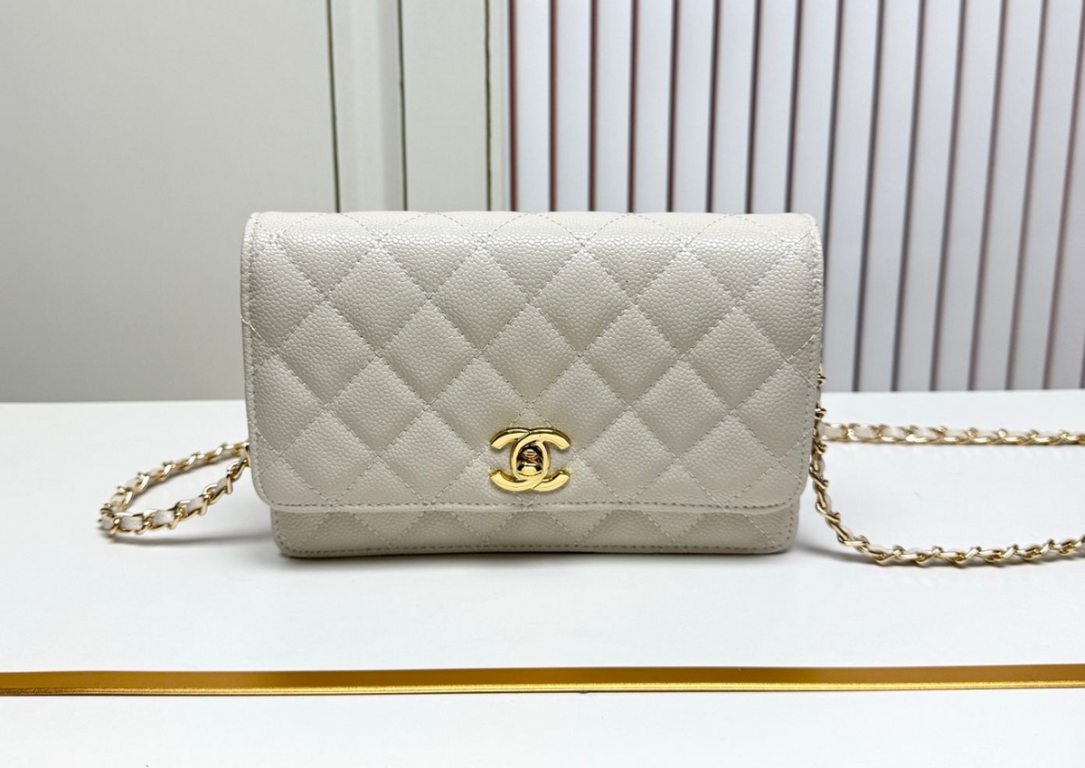 Chanel Quilted Chain Shoulder Bag – Ivory, original supplier catalogue view