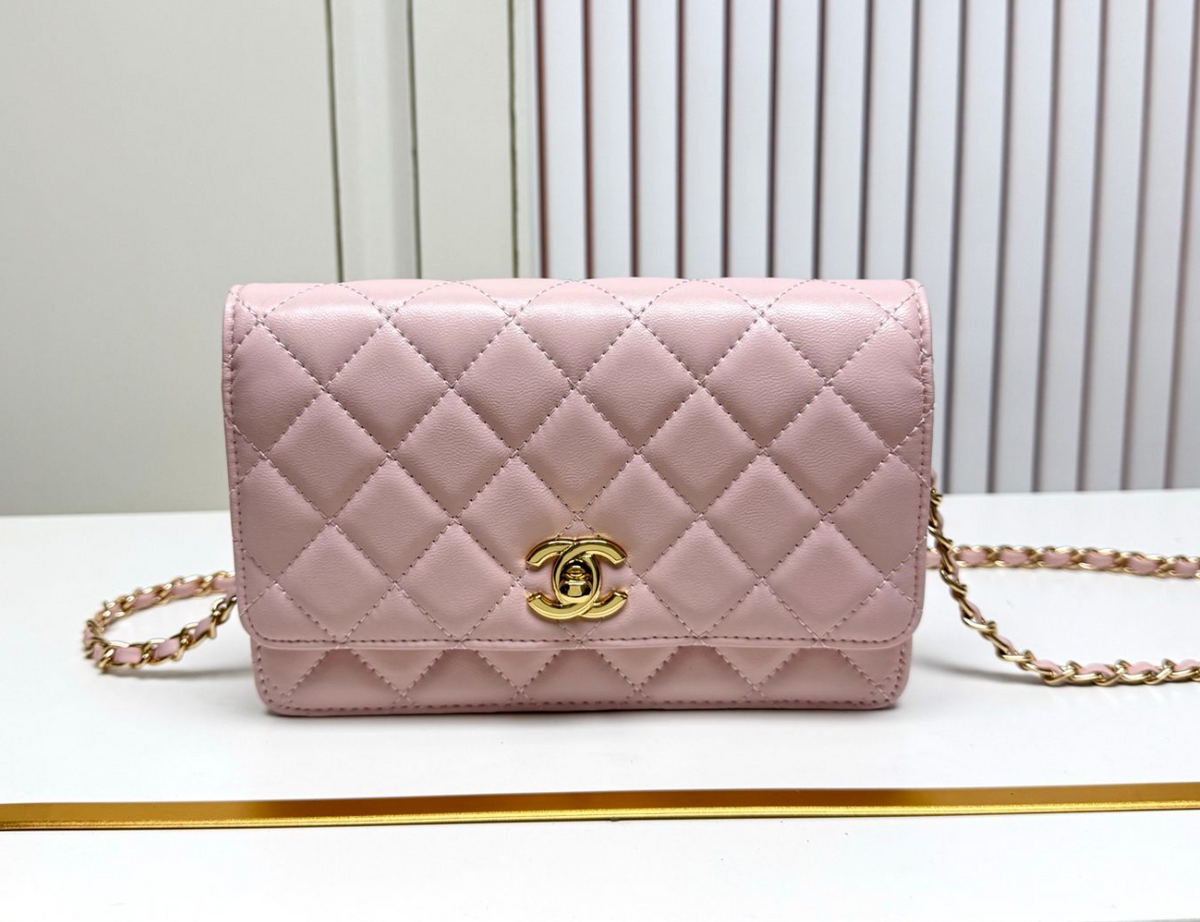 Chanel Quilted Chain Shoulder Bag – Light Pink, original supplier catalogue view