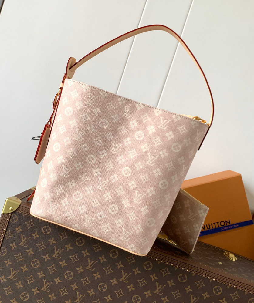 Louis Vuitton Monogram Hobo Shoulder Bag – Blush Beige / brown strap, original supplier catalogue view