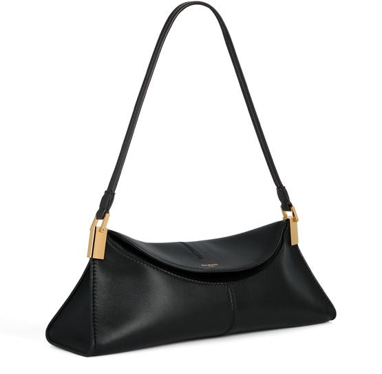 Balmain 64-83 Mini leather shoulder bag in A Noir — view 2