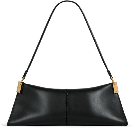 Balmain 64-83 Mini leather shoulder bag in A Noir — view 3
