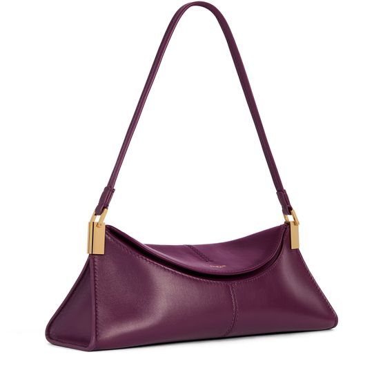 Balmain 64-83 Mini leather shoulder bag in Merlot — view 2