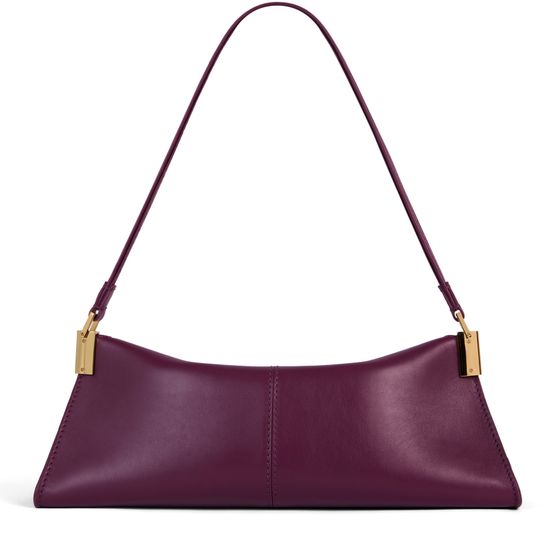 Balmain 64-83 Mini leather shoulder bag in Merlot — view 3