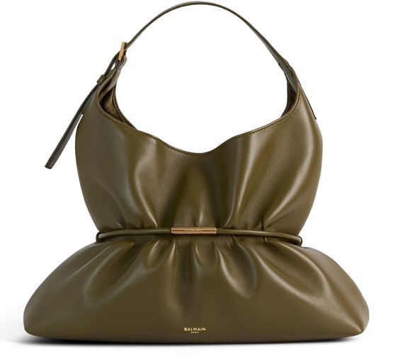 Balmain Medium Sphynx leather handbag in Olive — view 1