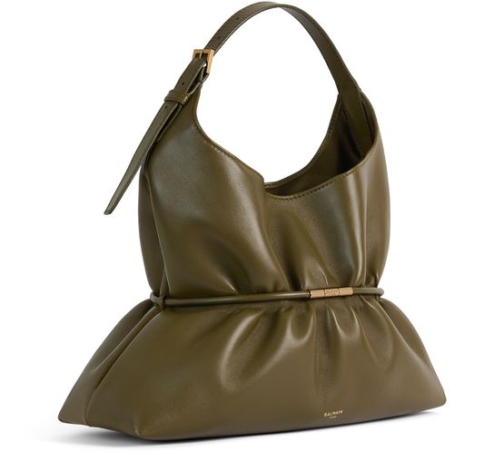 Balmain Medium Sphynx leather handbag in Olive — view 2