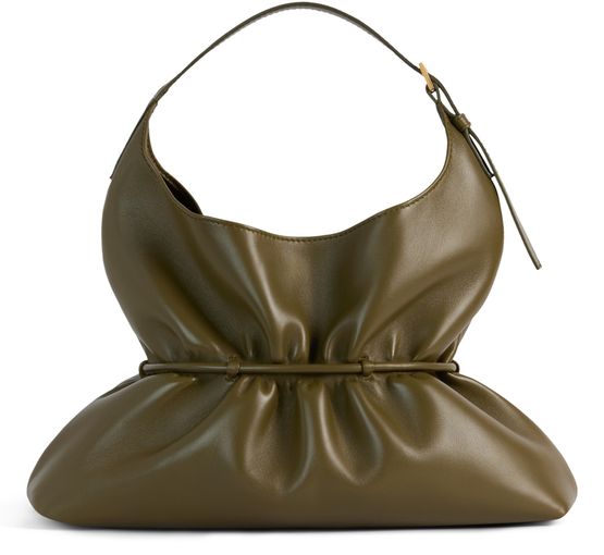 Balmain Medium Sphynx leather handbag in Olive — view 3