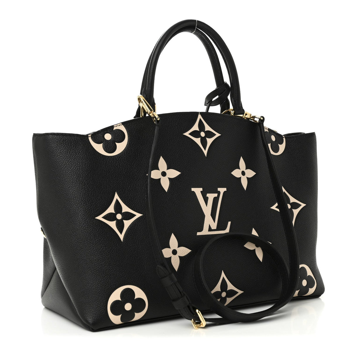 Grand Palais in Black/Beige, rear three-quarter with strap reference view