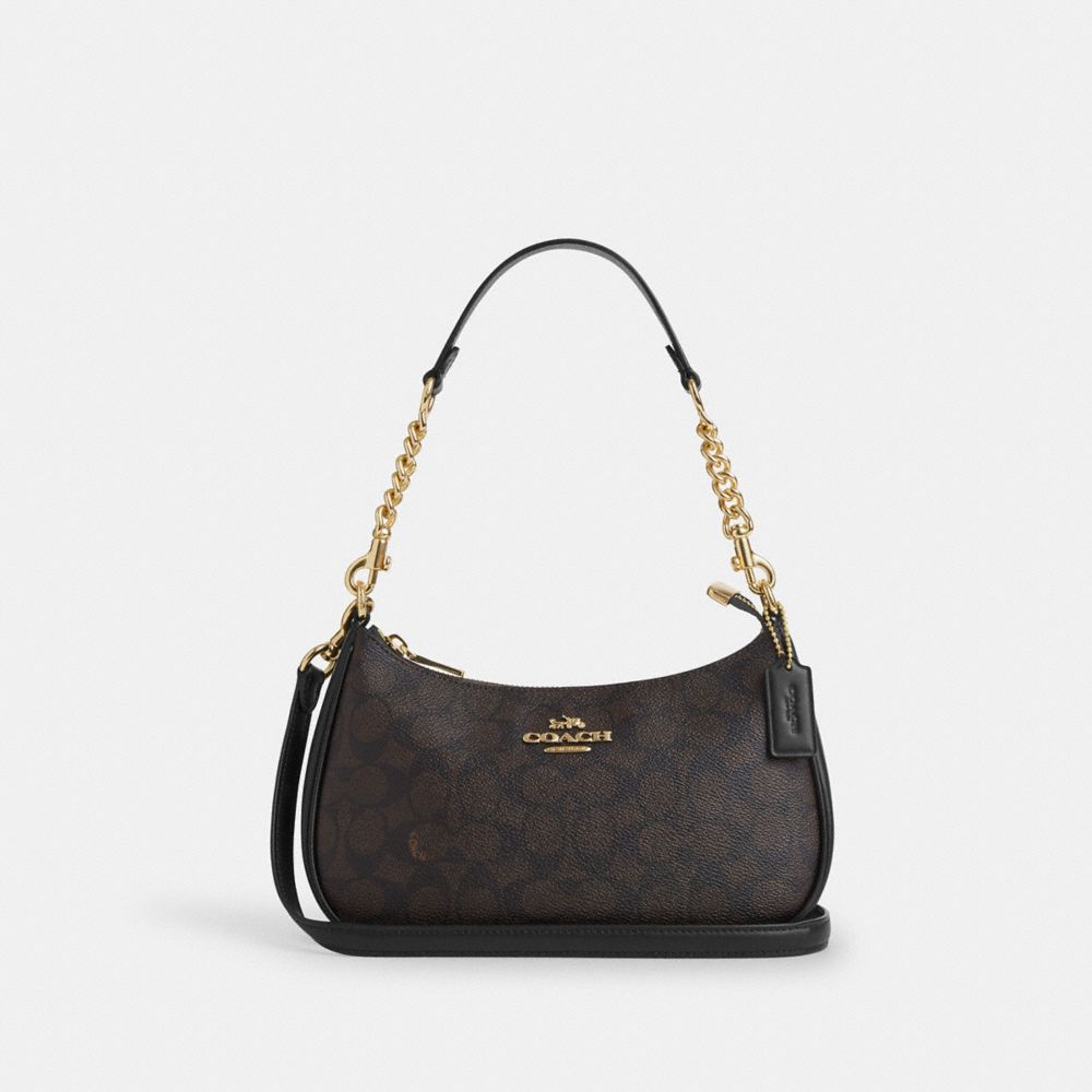 Teri Shoulder Bag in Walnut/Black, front_full_product, full product reference view