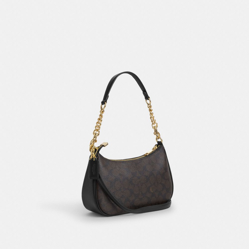Teri Shoulder Bag in Walnut/Black, three_quarter_full_product, full product reference view