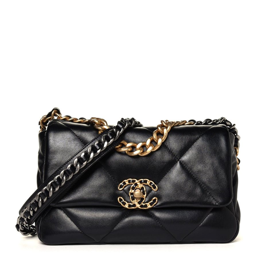 19 Small Handbag in Black, front, full product reference view