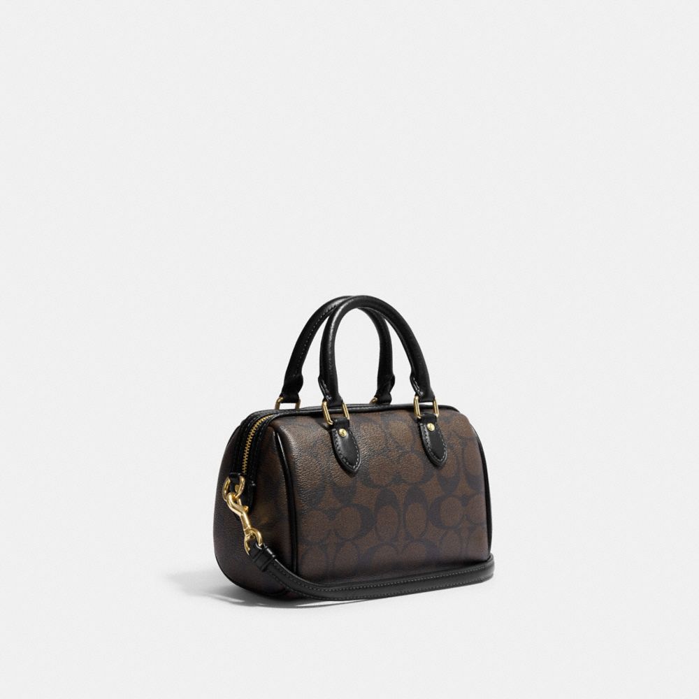 Mini Rowan Crossbody Bag in Brown/Black, three-quarter, full product reference view