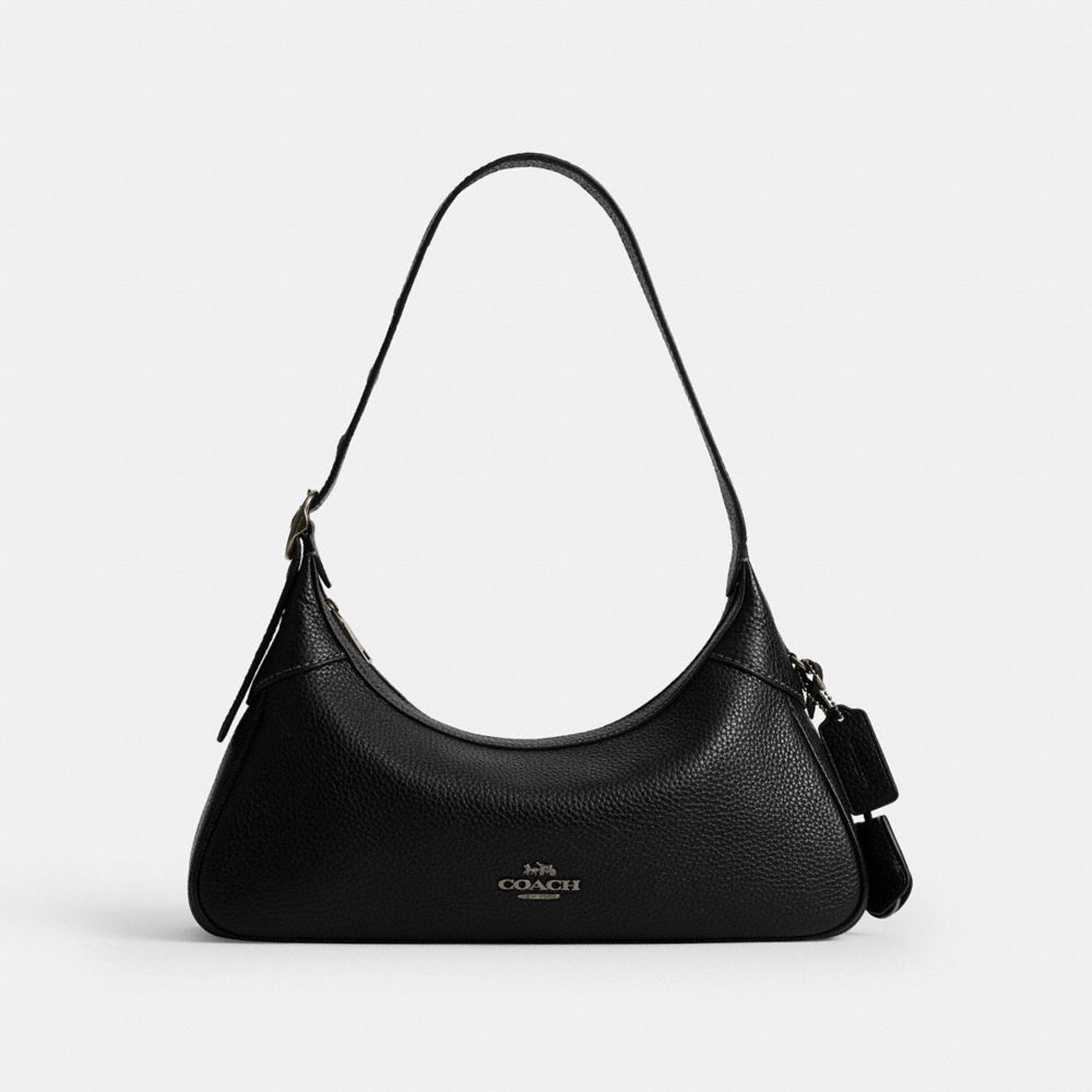 Ella Small Shoulder Bag in Black, front, full product reference view