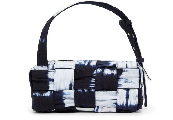 Bottega Veneta Brick Cassette bag in Navy-W/Nav-W/Na-M Br — view 3