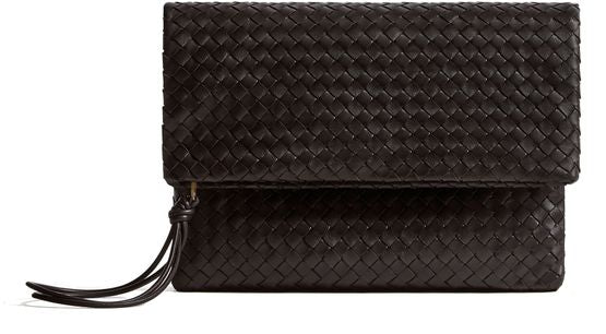 Bottega Veneta Giornale Pouch in Espresso-Brass V — view 1